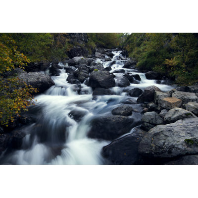 Waterfall On Rocks by ClaireCaptures - Wrapped Canvas Print