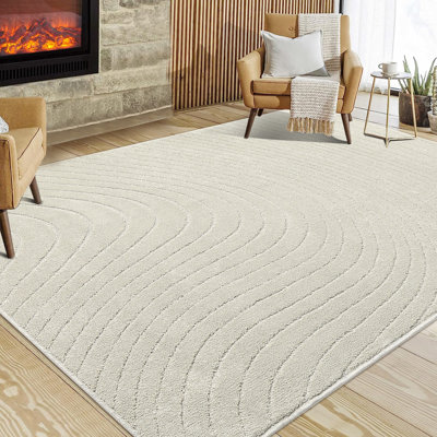 Tapis uni antidérapant pour salon, chambre à coucher, salle de jeux, bureau, cuisine, esthétique moderne, tapis à poils longs et courts
