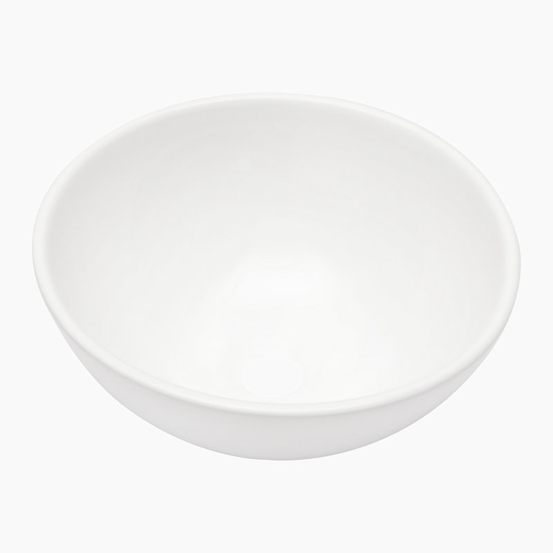 Lavabo de salle de bain vasque circulaire en céramique blanche 13 po Hewei