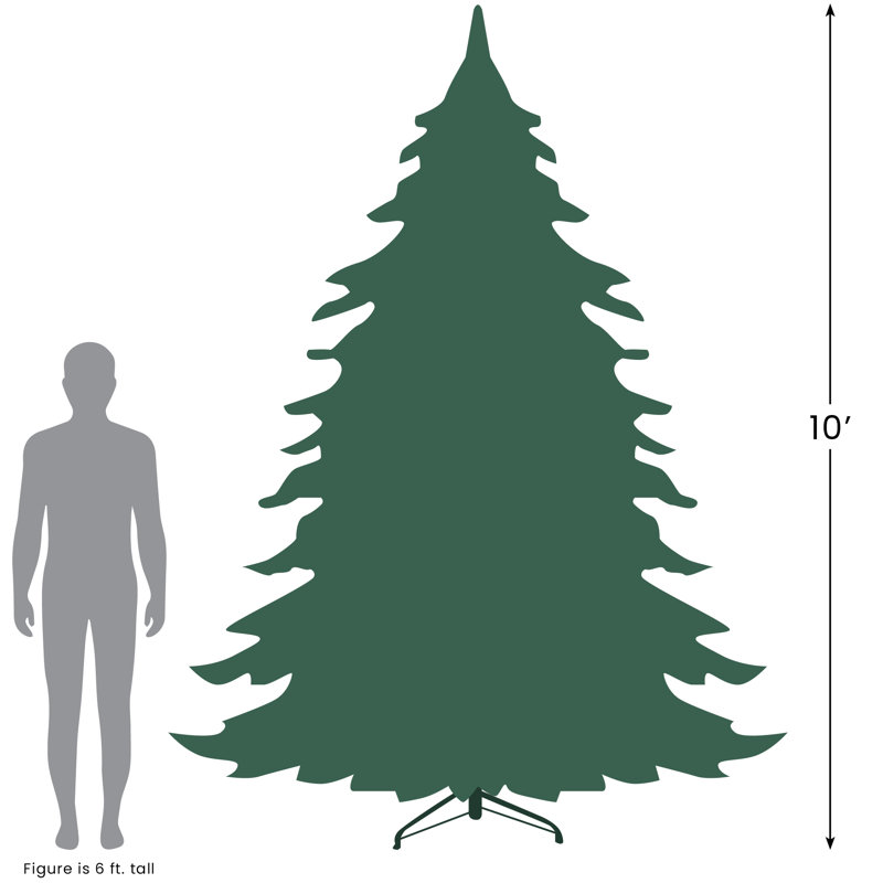 Arbre de Noël artificiel pin canadien moyen 10 pi avec lumières claires