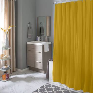 Yellow Plain Shower Curtain