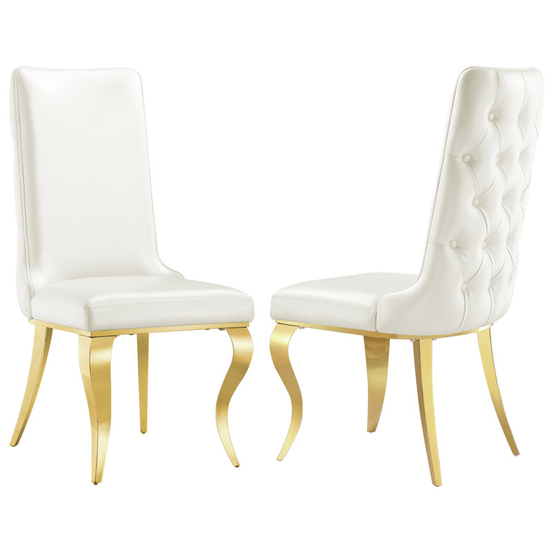 Chaises de salle à manger rembourrées en similicuir Kikyo