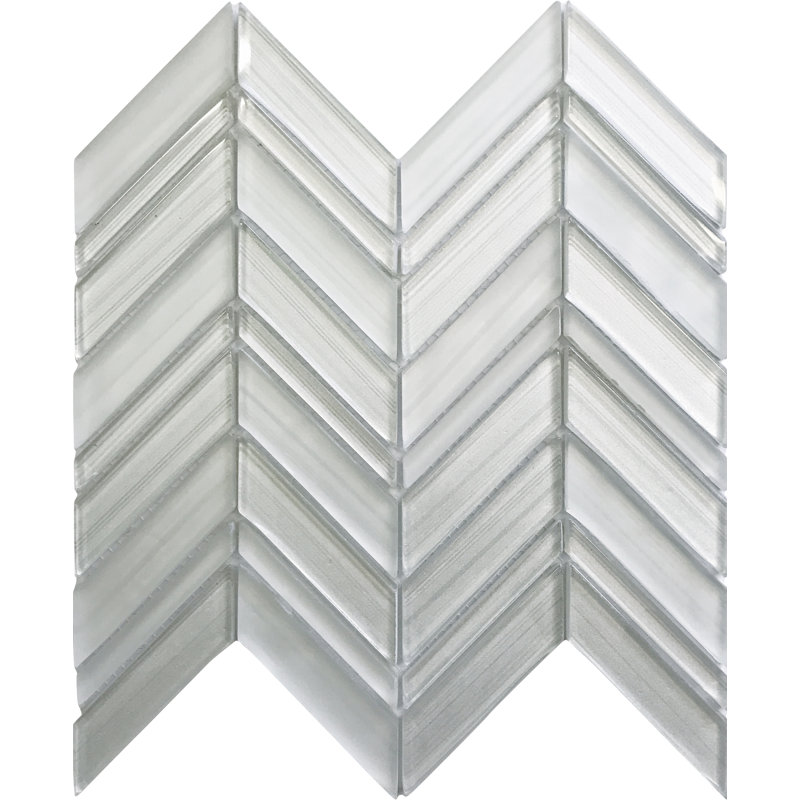 Carreau de mosaïque en verre 1,2 po x 3,5 po pour mur et plancher, Blanc