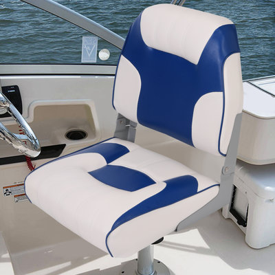 Paquet de 2 sièges de bateau pliables à dossier bas, sièges de pêche avec rembourrage en éponge épaisse