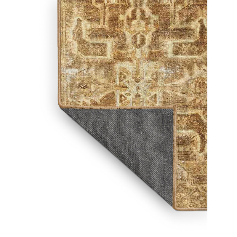 Tapis traditionnel mehroon/noir/bleu Deaux, Rectangle 5 pi x 7 pi