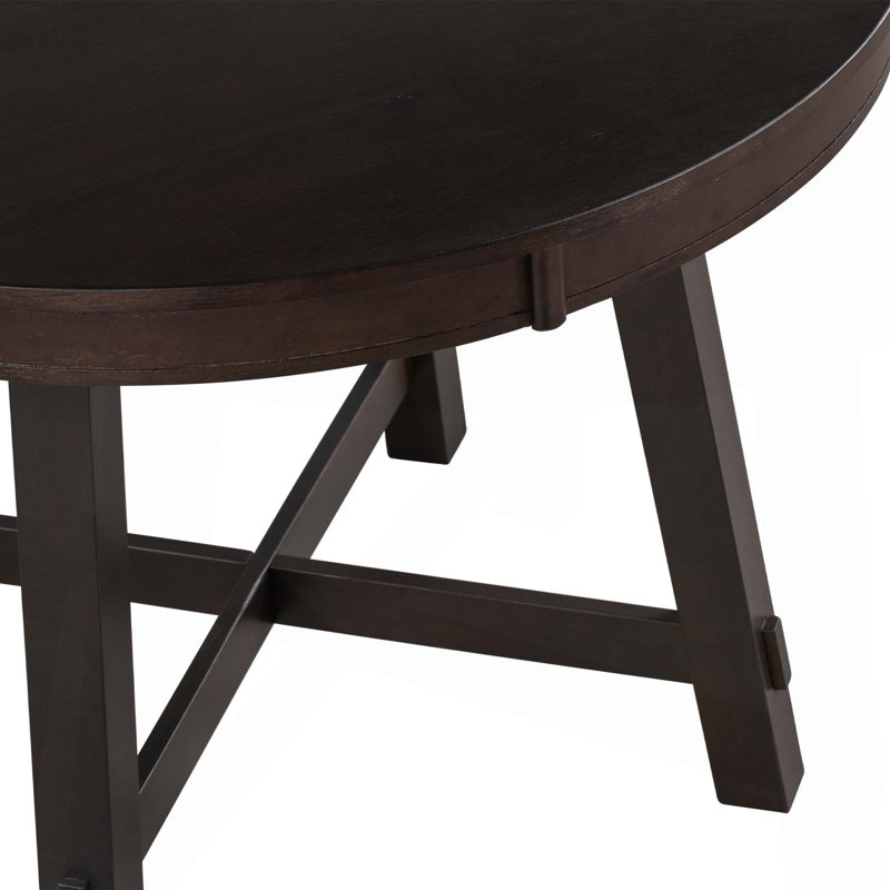 Ensemble de table de salle à manger 5 pièces Farmhouse, Espresso, Beige/Espresso, Espresso