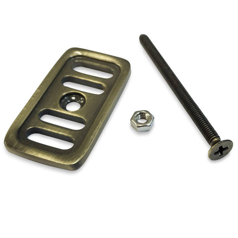 Astini, RAK, Rangemaster, Caple Square Ceramic Sink Overflow Cover Plate Collection, Bronze