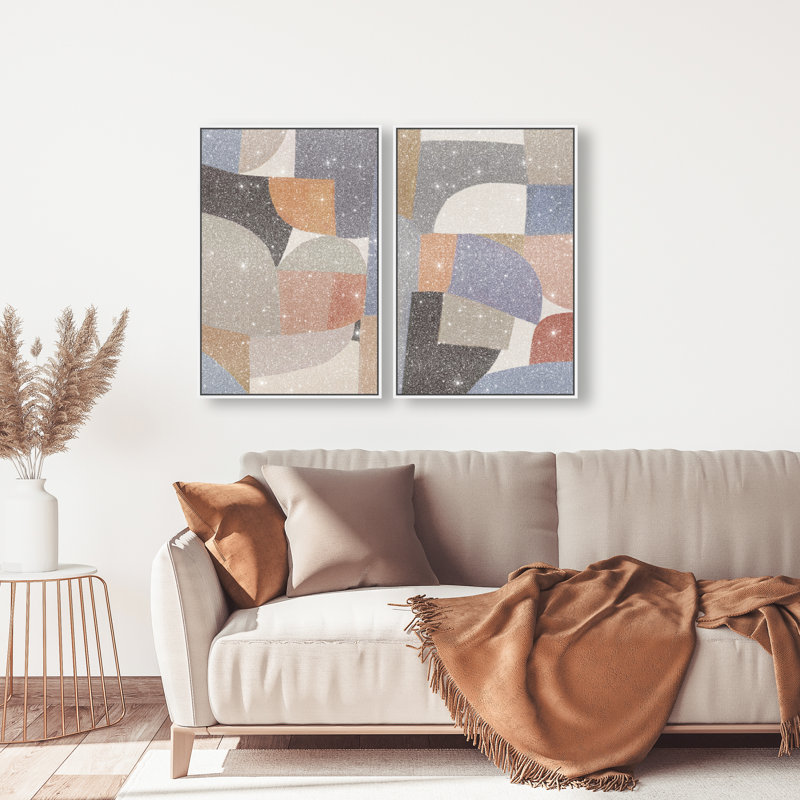 Muted Prelude Set Set by Oliver Gal, 74"H x 50"W, White Floater Frame