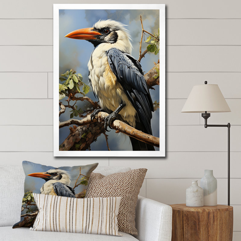 Yojaira, Afrique, Hornbills, vol II, sur toile, Cadre photo blanc, H 40 po x l 30 po x P 1,5 po