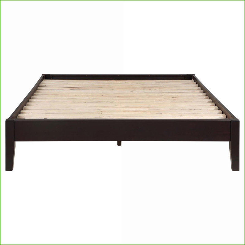 Pleine grandeur pin & amp; Structure de lit asiatique en bois franc - capacité de 600 lb, finition cappuccino pour chambre principale / chambre d'amis