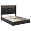 Lit plateforme avec tête de lit haute capitonnée, décoration de rivet, veilleuse, charge USB et tablette de tête de lit-1260504325-1260504323