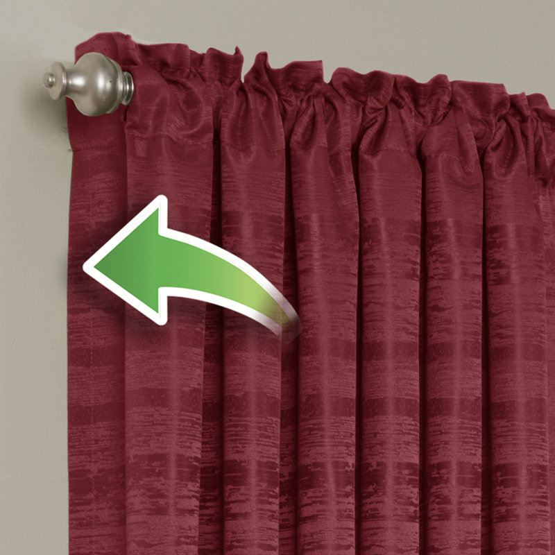 Alaw Room Darkening Curtain Single Panel, Red