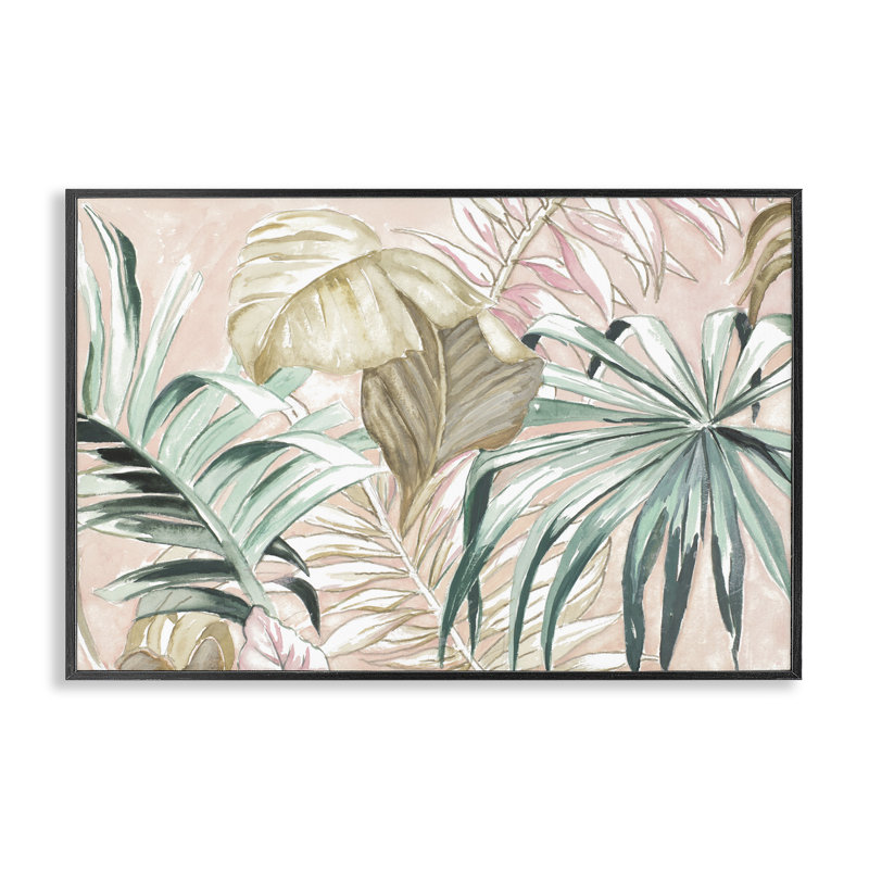 «Soft Tropical Leaves», art de la giclée encadrée par Patricia Pinto, Giclée encadrée noir minuit, H 20 po x l 30 po