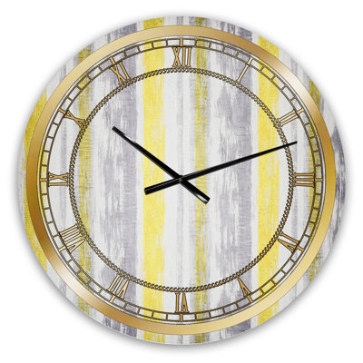 Gray and Yellow Blue Abstract XXII - Modern wall clock