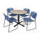 Round X-Base Breakroom Table & 4 Zeng Stack Chairs