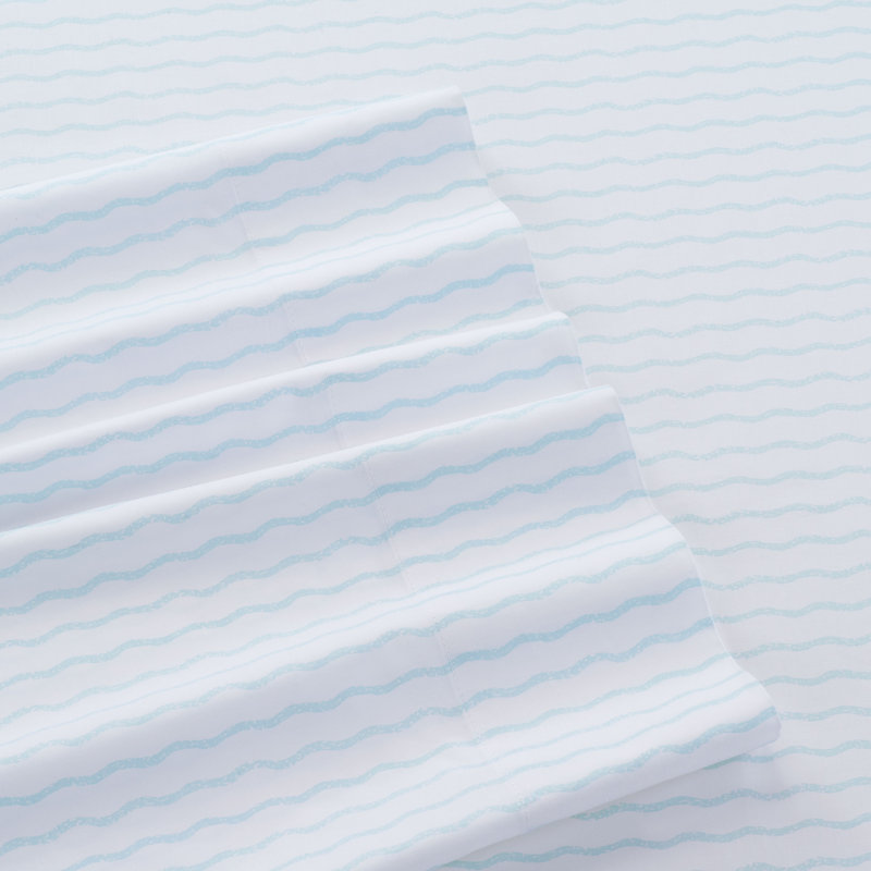 Southern Tide Wavy Stripe Sheet Set, Full Sheet Set with Fitted Sheet, 2 Pillowcases