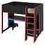 Lit mezzanine en bois avec bureau intégré, garde-robe, DEL et tiroir-1181359771