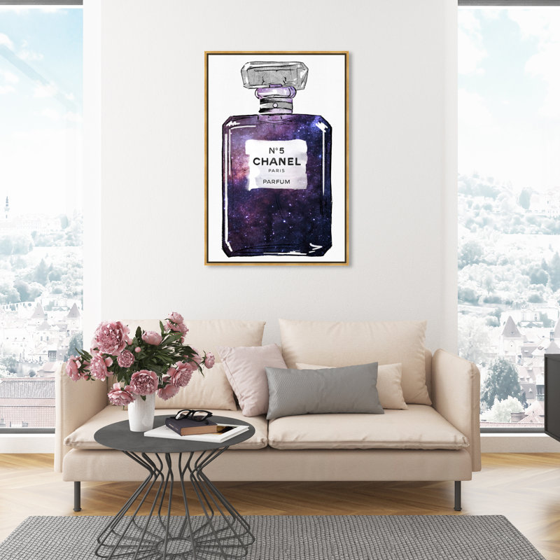 Galaxy to Paris Parfum - impression, Doré, Toile encadrée, H 15 po x l 10 po