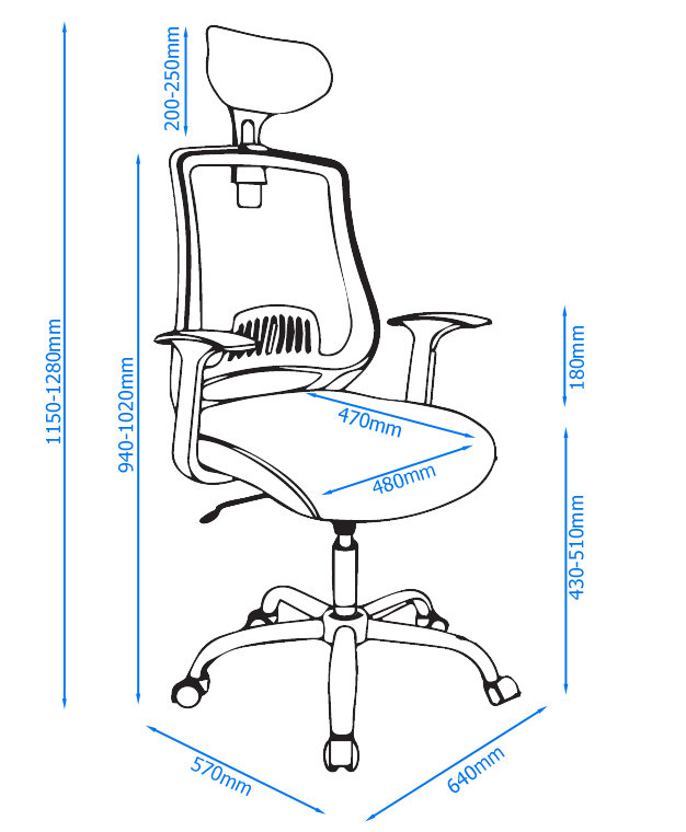 Mesh Office Chair with Headrest