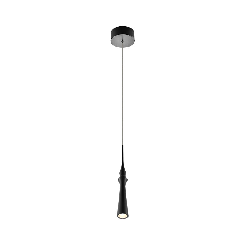 Mini-luminaire suspendu 1 lumière DEL Polaris, Noir