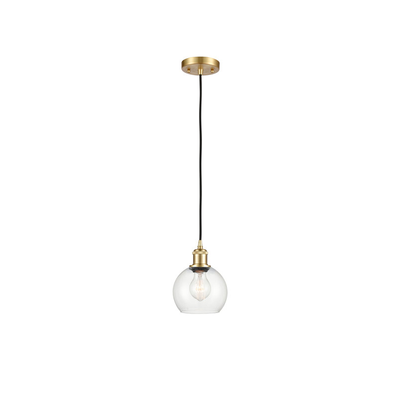 Luminaire suspendu sphérique 1 lumière Roxane, Ampoule non incluse, Or satiné