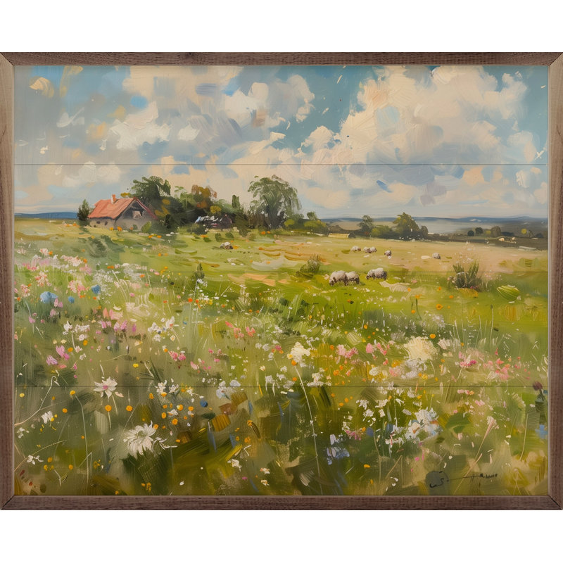 Wildflower Sheep Pasture 1 By Nini Art, H 8 po x l 10 po