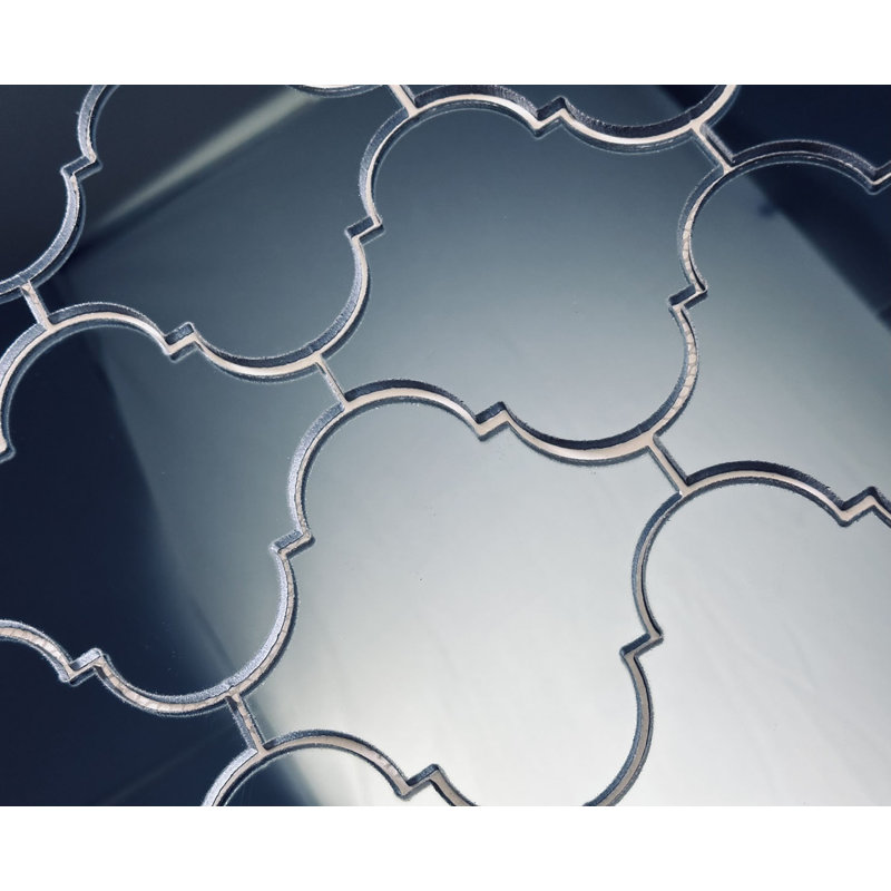 Reflections 5.625 in. x 5.625 in. Glass Mirror Big Lantern Arabesque Mosaic Decorative Kitchen & Bathroom Wall Tile