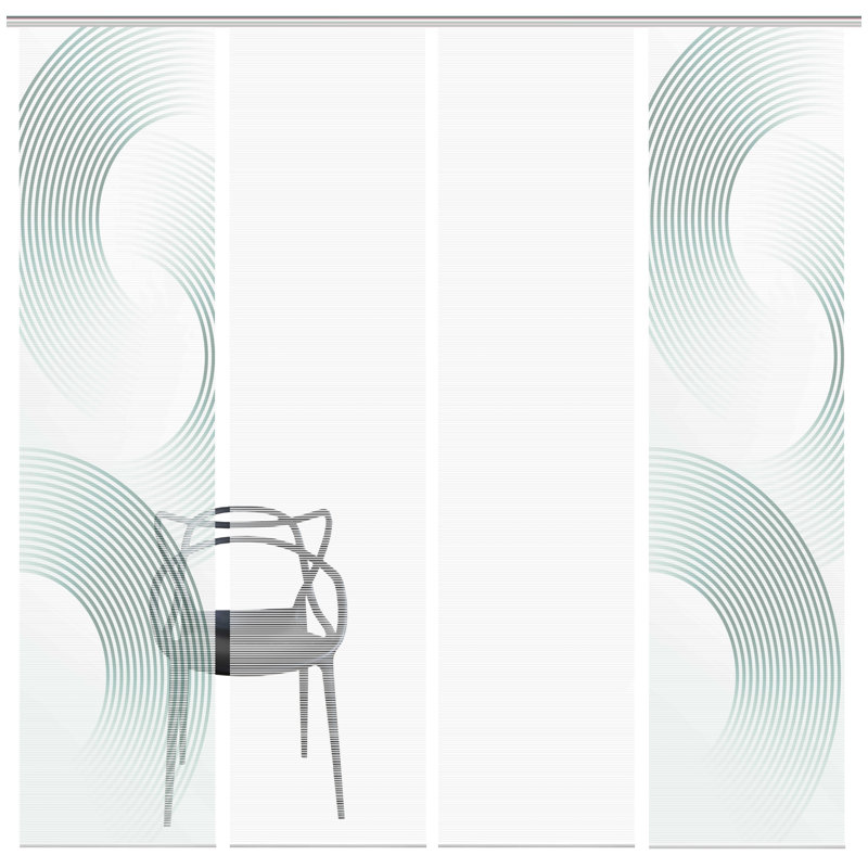 Semi Sheer Sliding Panel, Petrol