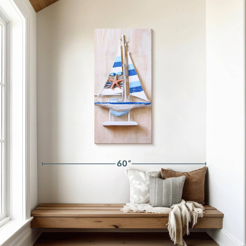 Bateau en bois bleu