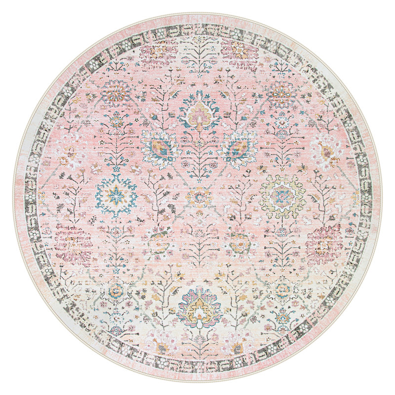  Tapis lavable Boho, Rond 6 pi