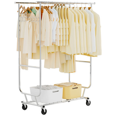 Adjustable Rolling Clothing Rack