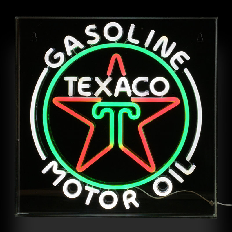Licensed Texaco Gasoline Motor Oil Acrylic LED Sign