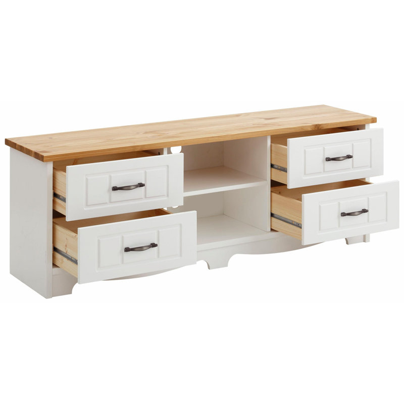 Fernandez TV Stand for TVs up to 65", White Honey