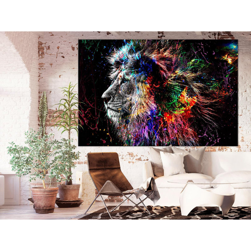 " Crazy Lion ", 16" H x 24" W x 0.7" D