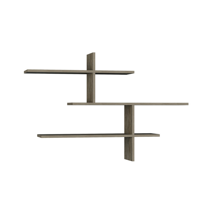 Felicia 3 Piece Floating Shelf, Dark Coffee