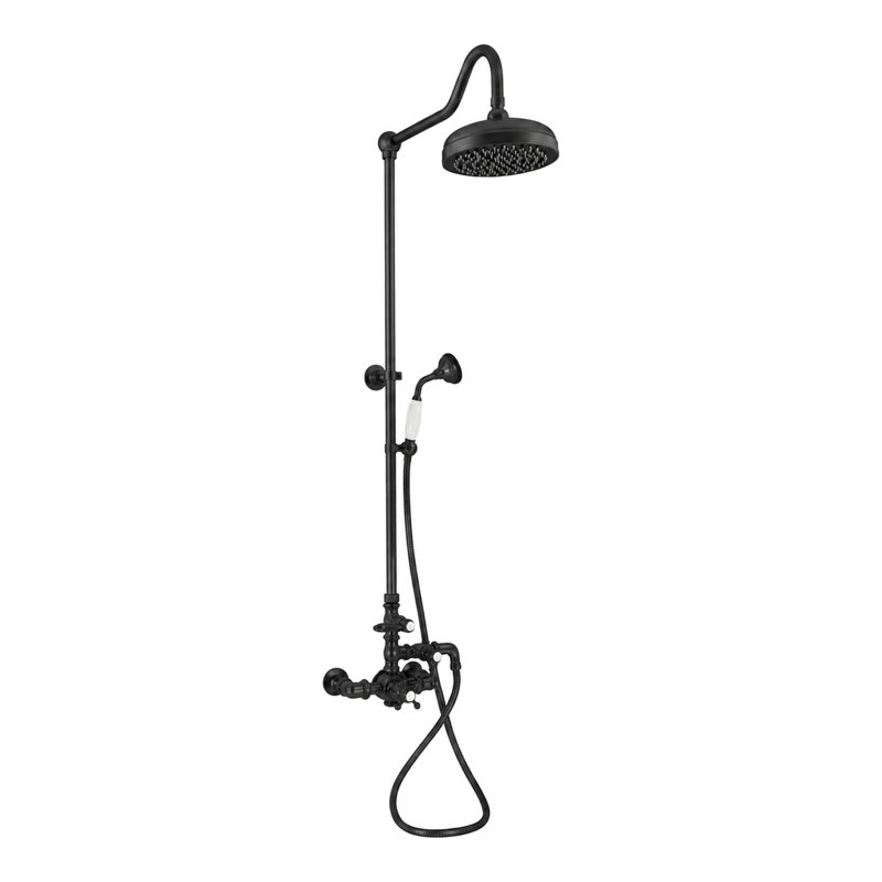 Exposed Thermostatic Shower and Handheld, Satin Black