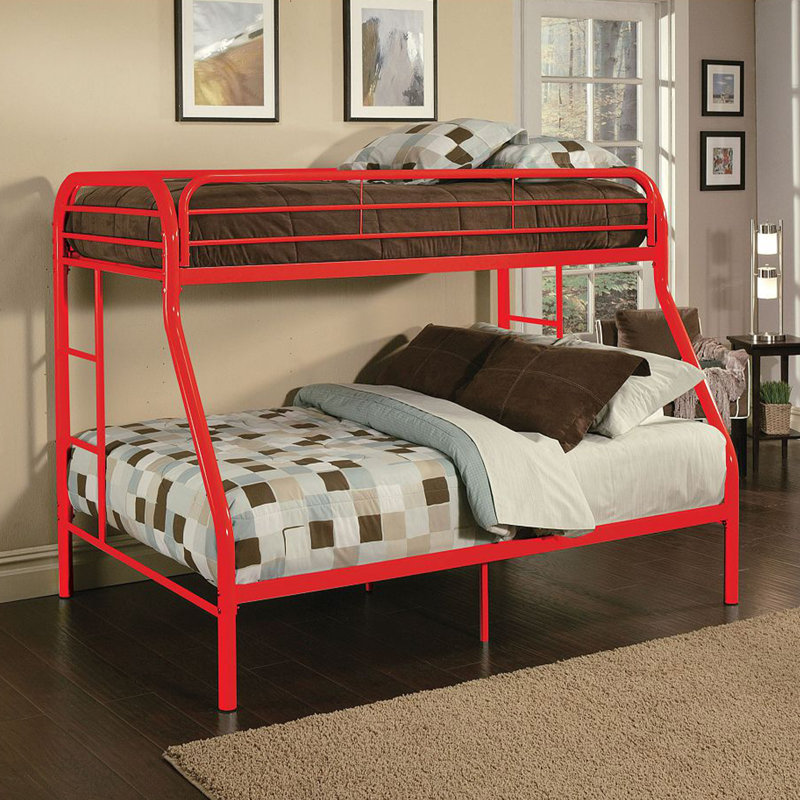 Henline Kids Bunk Bed, Twin Over Full, Red