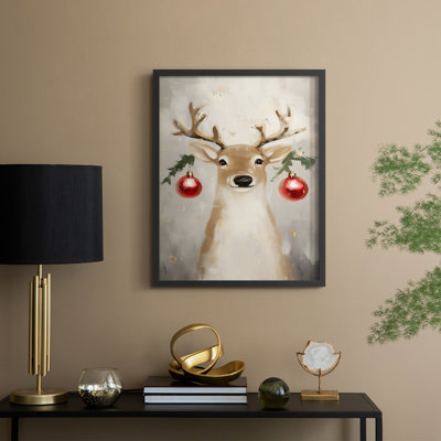 Art des Fêtes de Noël - série 2 - CECXCV III, reproduction d'art encadrée - bois massif