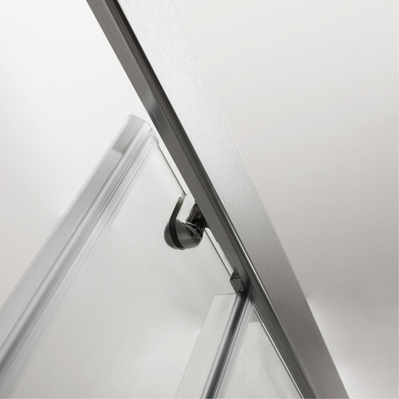 Paroi de douche coulissante simple H 48 po x H 72 po, Nickel brossé