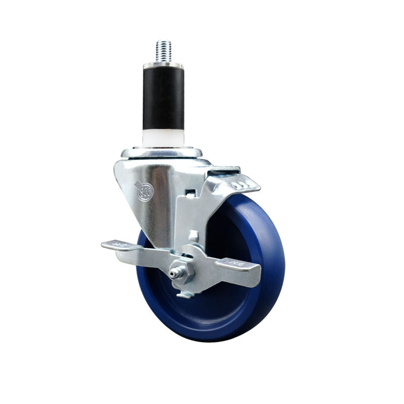Roulettes pivotantes extensibles en polyuréthane solide 4 po 4 po 1-3 / 8 po SCC