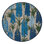 Machine Washable Botanical Blue Area Rug