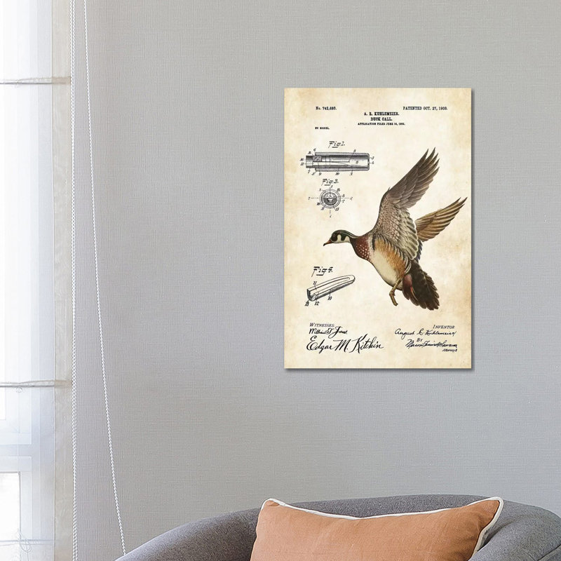 Duck Hunting by Patent77 - Wrapped Canvas Print, 66.04 cm H x 45.72 cm W x 3.175 cm D