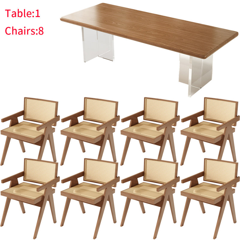 Ensemble de table à manger en bois massif de style français, H 29,5 po x L 78,7 po x l 31,4 po