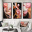 «Whimsical Lquid» rose et or Glam Art - formes abstraites, ensemble de 3 pièces-514404064-514404068