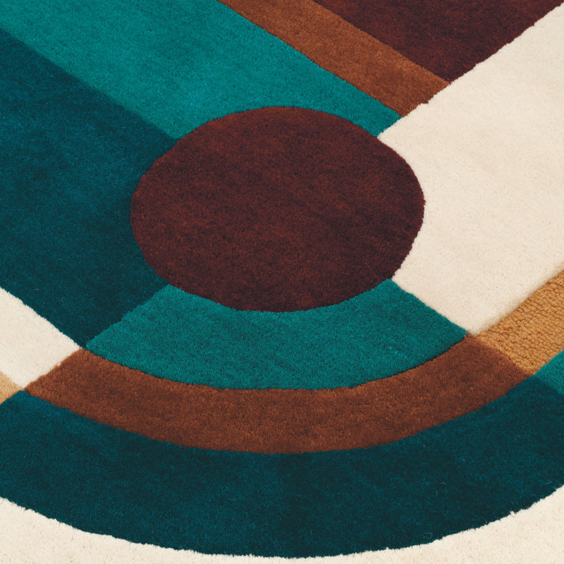 Hacienda Hand Tufted Wool Area Rug, Rectangle 5'5" x 7'8"