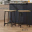 Îlot de cuisine avec armoire de rangement et armoire à ordures, ensemble de table de salle à manger 3 pièces avec 2 tabourets et abattant-1257910839
