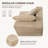 Beige Oversized Corduroy Accent Chair with Armrests and Pillows, Modern Upholstered Lounge Sofa Chair for Living Room and Bedroom