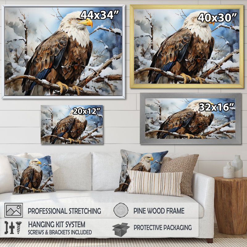 Prismatic Majestic Bold Eagle IV sur toile, Toile tendue, H 30 po x l 40 po x P 1,5 po