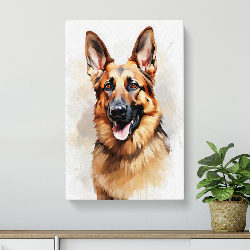 German Shepherd Modern No.3 - No Frame Print, 50cm H x 35cm W x 3cm D