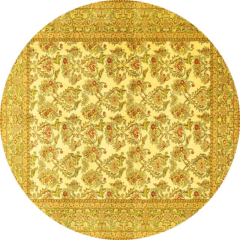 Annig Washable Oriental Indoor Rug, Round 6'